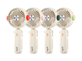 Ventilador Portátil Plegable, Detalles Rosas, Baterí...