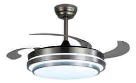 Ventilador  De Techo Retractil C/Luz Calida Y Fria 6Vel Acero