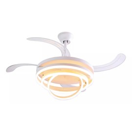 Ventilador De Techo Retractil  Cf7500 100W Luz Led Minimalista Blanco