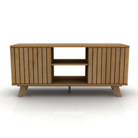 Rack Línea Wall Con Puertas Ripiadas Y Patas De Palo