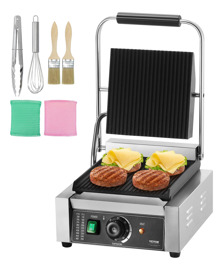 Parrilla Comercial Panini Eléctrica 1800 W Inoxidabl...