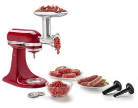 Ksmmga Metal Food Grinder Adjunto, 2.5 Lb, Plata