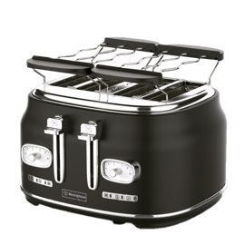 Tostadora Eléctrica Retro 6 Niveles 4 Rodajas Negro