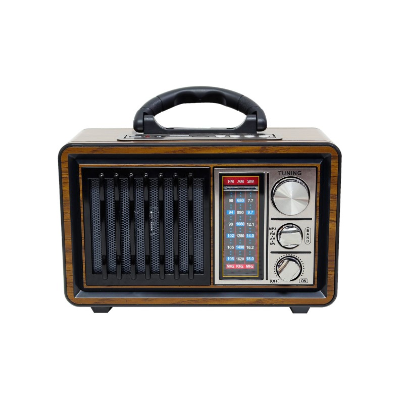 Radio AM/FM vintage Bluetooth, linterna, dial analogico, MP3, AUX y lector  de tarjeta Nisuta NSRV18 - NISUTA RADIOS - Megatone