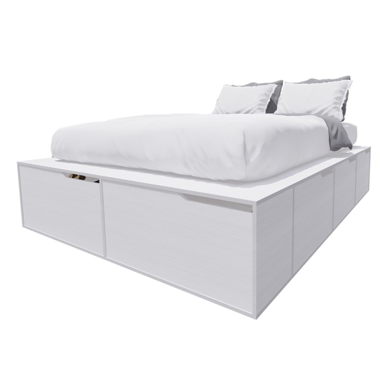 Cama Box EMC Queen 1,60m con 6 Cajones y 2 Zapateros Blanco - EMC CAMAS Y  CUCHETAS - Megatone