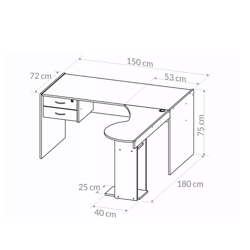 Mesa Escritorio Con Estantería Reversible Saltholmen | Lúzete