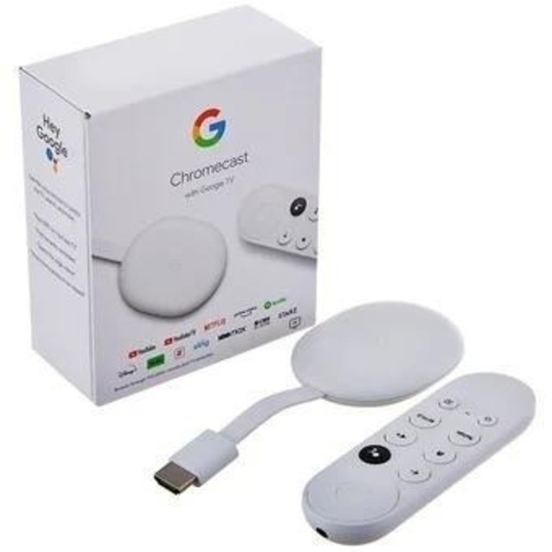 GOOGLE CHROMECAST 4 HD GOOGLE TV CONTROL DE VOZ WIFI BLUETOOTH SNOW NUEVO  (sin fuente) - GOOGLE ASISTENTES VIRT, MED STREAMING - Megatone