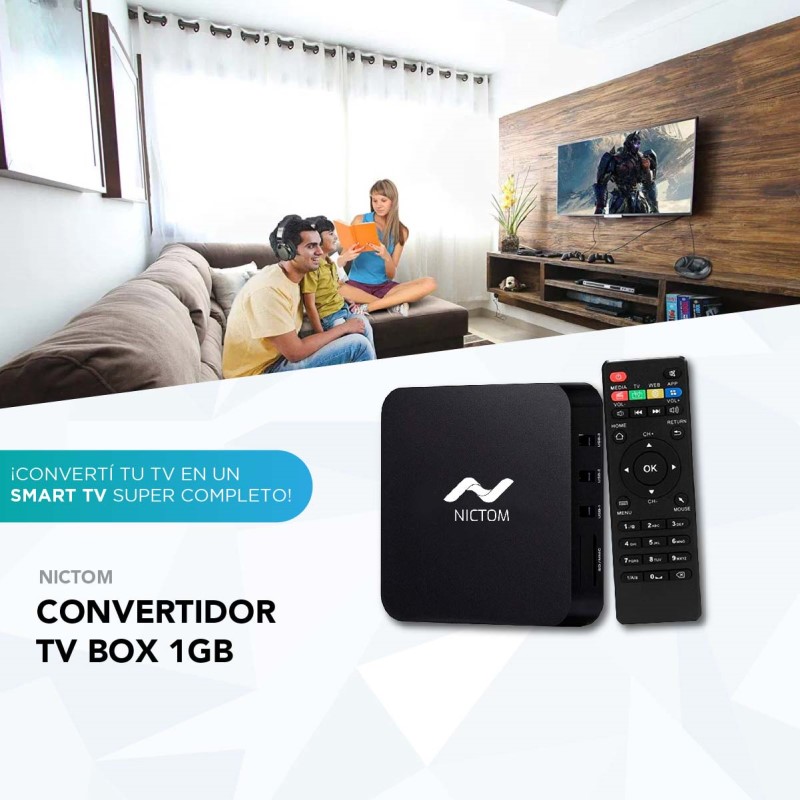 Convertidor Smart Tv Box 1gb Ram 4k Android IOS Netflix Series + Control -  NICTOM ASISTENTES VIRT, MED STREAMING - Megatone