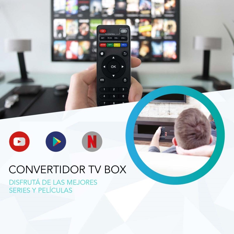 Convertidor Smart Tv Box 1gb Ram 4k Android IOS Netflix Series +