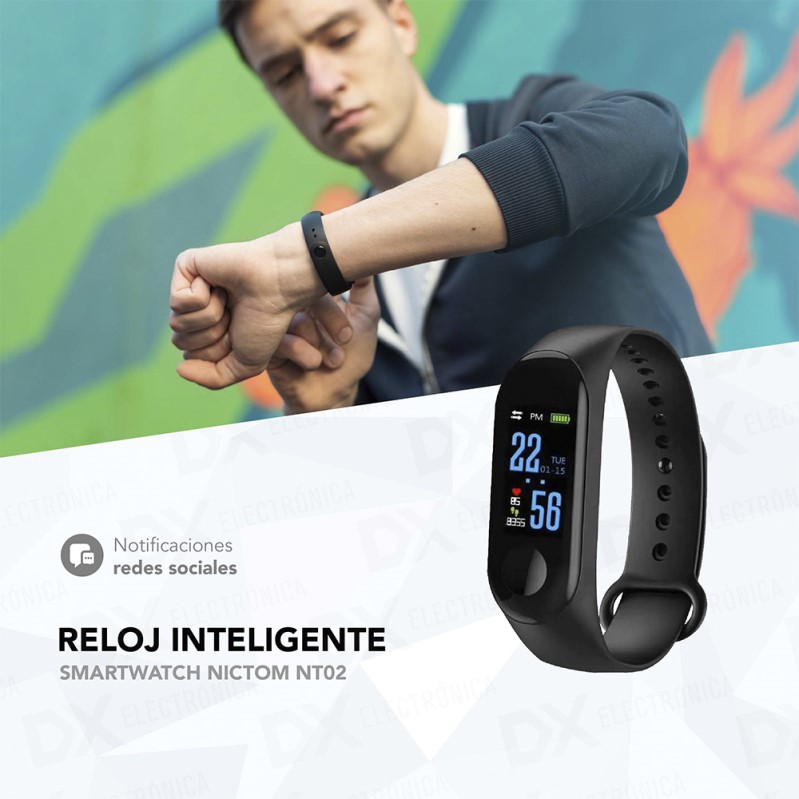 Reloj Inteligente Smartwatch Nictom Nt02 Rojo Bluetooth Android  Notificaciones - Nictom Smart Fitness Watch - Megatone