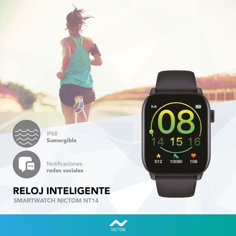 Reloj Inteligente Mujer Smartwatch NT14 Rosa Sumergible Bluetooth