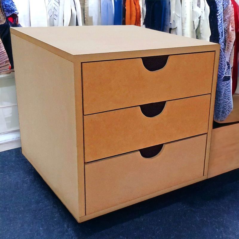 Mesa De Luz Cajonera interior de placard de 3 Cajones MJ MADERAS