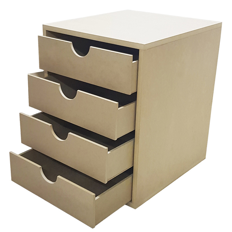 Mesa De Luz/cajonera De 4 Mdf Interior Placard Únicas! MJ MADERAS