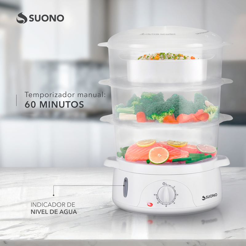 SANMSIE Olla Vaporera Eléctrica con Tapa de Vidrio SMS-26AD - Tienda