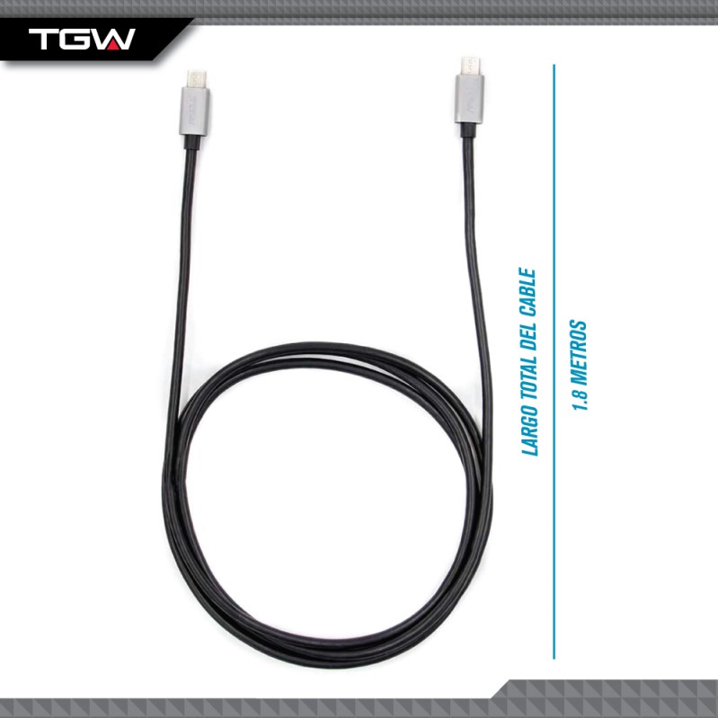 Cable USB Tipo C a USB Tipo C Tgw HUSB58