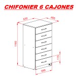 CHIFONIER 6 CAJONES EXPRESS BLANCO