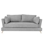 Sillon Sofa 3 Cuerpos Abril Pana Gris 1.90 MTS