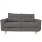 Sillon Sofa 3 Cuerpos Escandinavo Pana Gris Oscuro 1.90 MTS