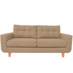 Sillon Sofa 3 Cuerpos Escandinavo Pana Beige 1.90 MTS