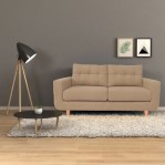 Sillon Sofa 3 Cuerpos Escandinavo Pana Beige 1.90 MTS