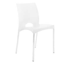 Silla Boston Patas De Aluminio Blanca