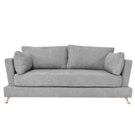 Sillon Sofa 2 Cuerpos Abril Pana Gris 1.60 Mts