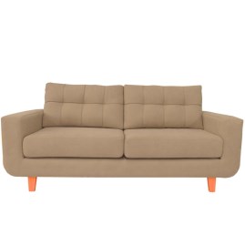 Sillon Sofa 3 Cuerpos Escandinavo Pana Beige 1.90 Mt...